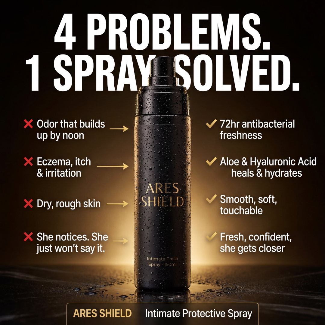 ARES Shield - Spray protecteur intime antibactérien pour hommes