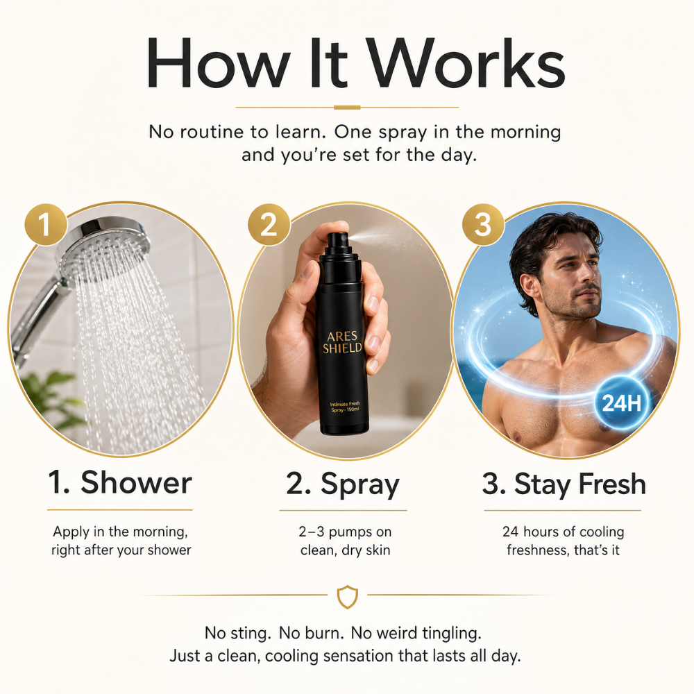 ARES Shield - Spray protecteur intime antibactérien pour hommes