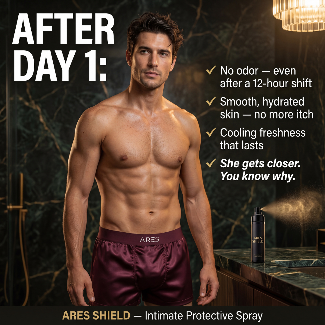 ARES Shield - Spray protecteur intime antibactérien pour hommes