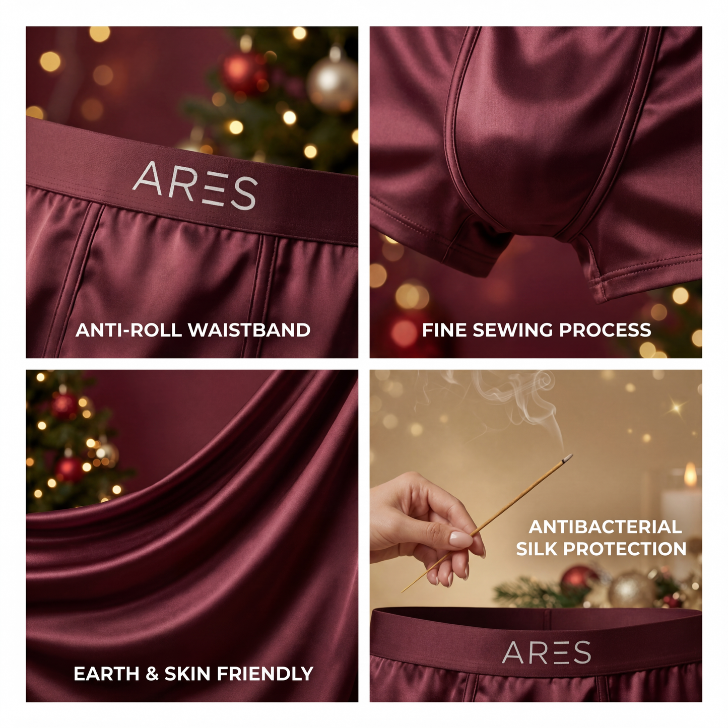 Luxe zijden boxershorts | Comfort voor de hele dag bordeauxrood (NIEUW)