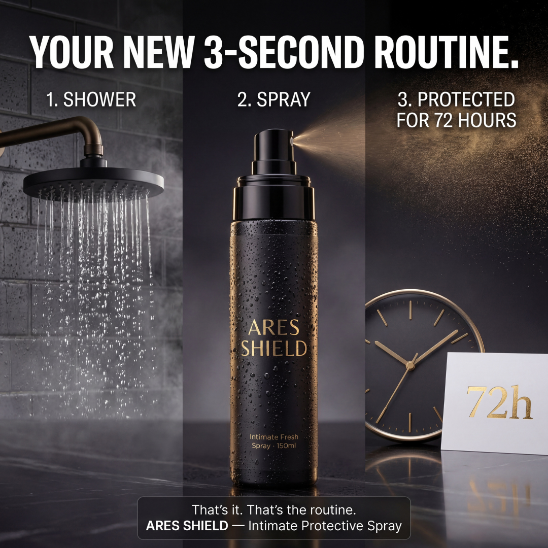 ARES Shield - Spray protecteur intime antibactérien pour hommes
