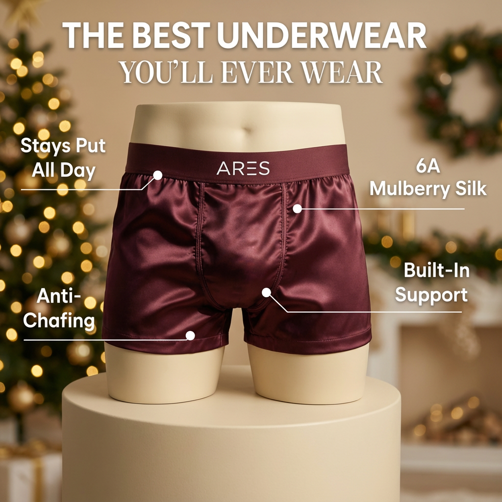 Luxe zijden boxershorts | Comfort voor de hele dag bordeauxrood (NIEUW)